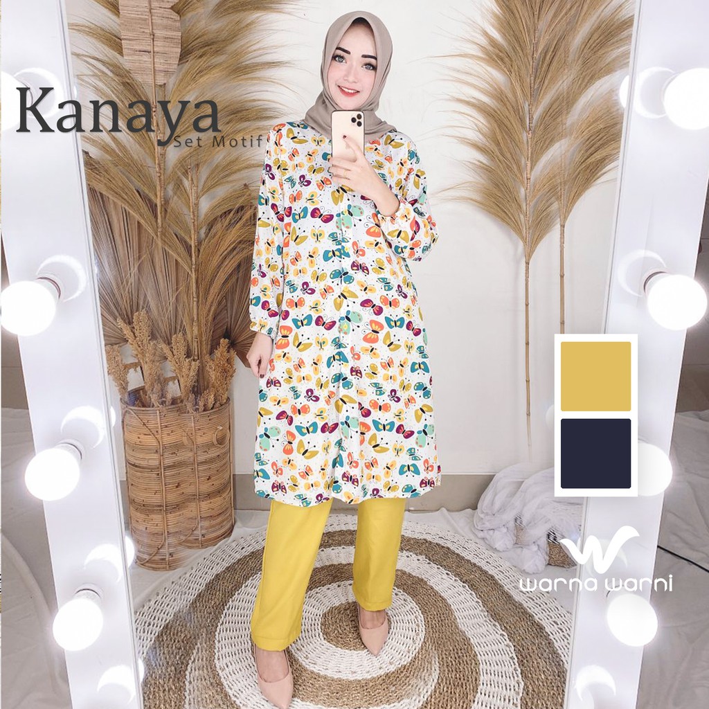 RB One Set Wanita Setelan Kanaya Motif Pakaian Wanita Muslimah