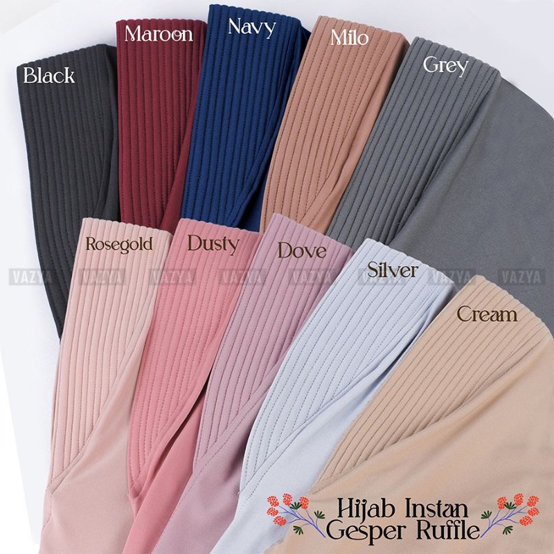 Hijab Instan Ruffle Free Gesper