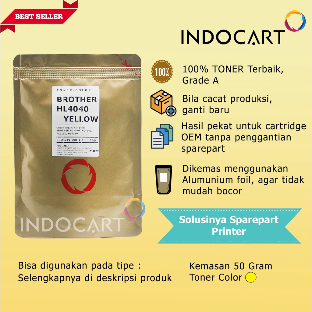 Serbuk Toner Warna Jepang-TN-150-Brother HL 4040 4050 DCP 9040-50g-CMY