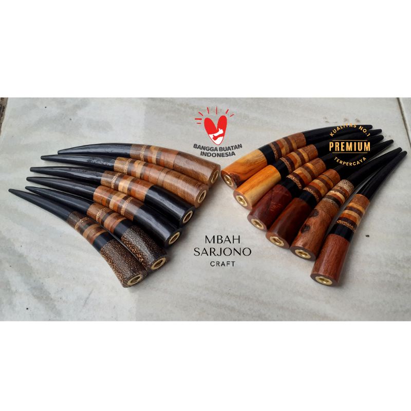 Pipa Once 7 Kayu Kombinasi 15cm Super/Once Kombinasi/Smoking Pipe Combination/Once Kayu/Talang Asap/
