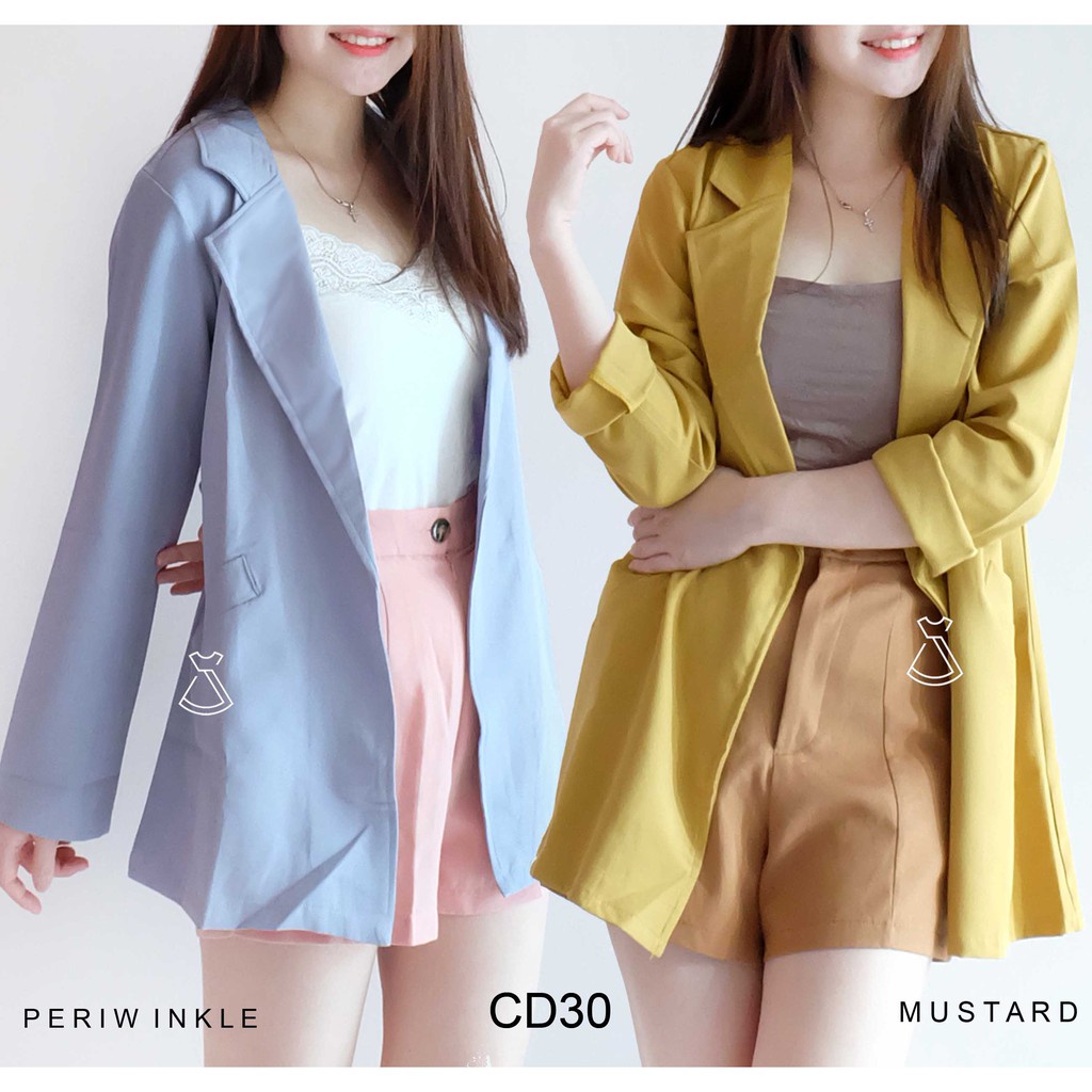 Hot Arrival Blazer Wanita Outerwear Panjang Jenice Jumbo Murah Modern  Cd30 - Outer Blazer Basic Ata