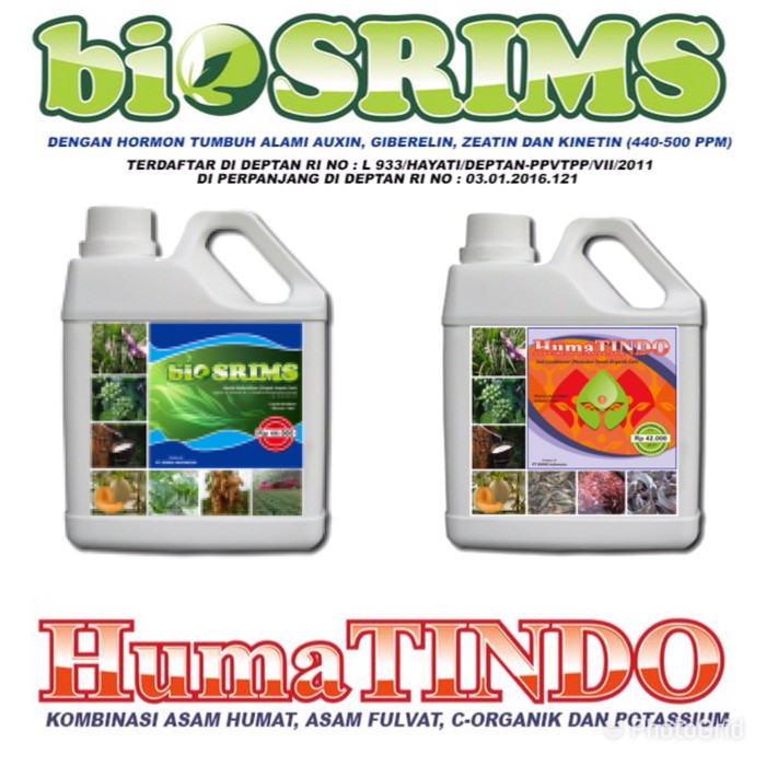 BIOSRIMS Pupuk Hayati Organik + HUMATINDO Asam Humat Cair 1L PAKET