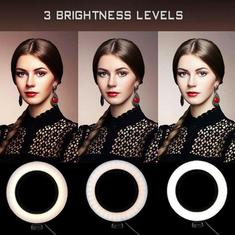 Trend-Ringlight Led 16Cm Lampu Make Up Vlog Lampu Ringlight Live PLUS Tripod Foldable