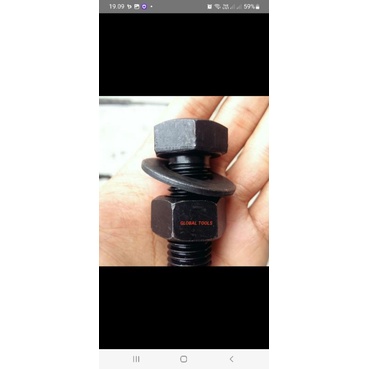 baut mur baja m18x50 kunci 27 baut 27 HTB grade 8.8 hexagon bolt nut Bukan A325 bukan B7 baut jembat