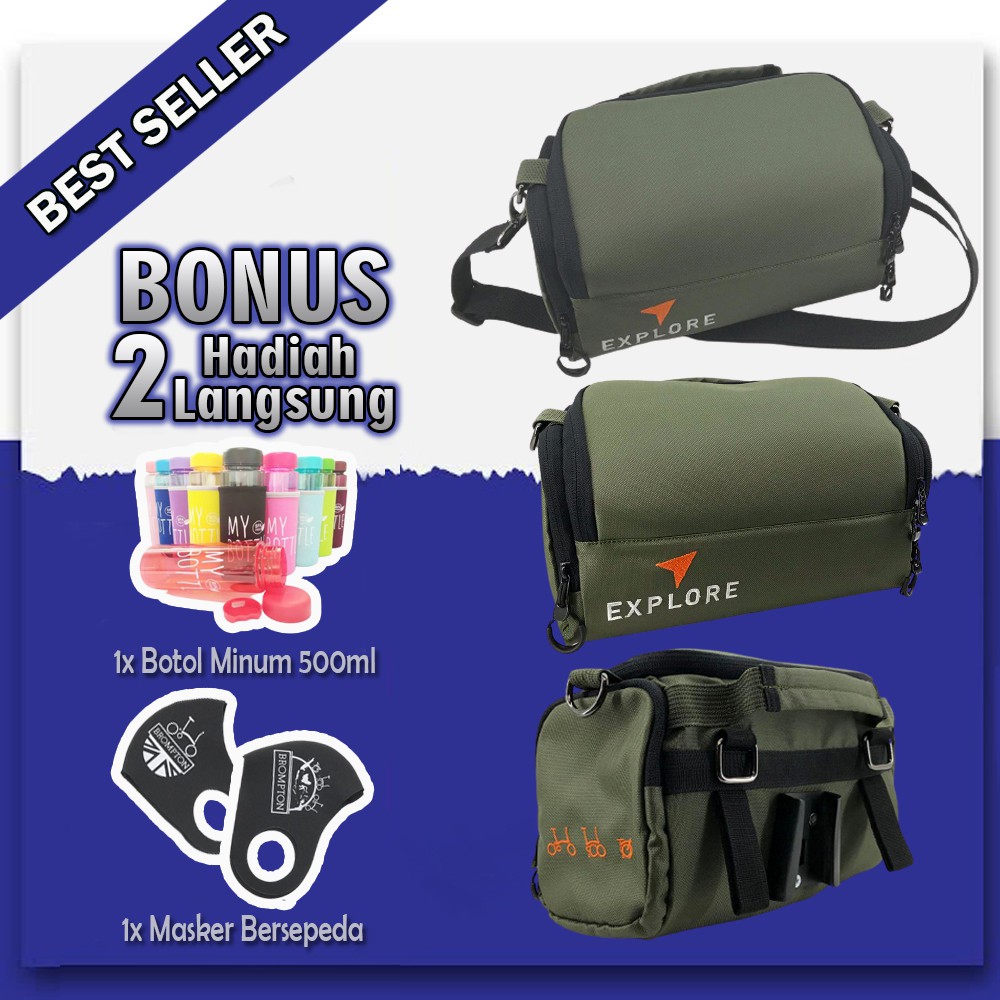 Tas Sepeda Hijau EXPLORE Seli Front Block Carrier Adapter