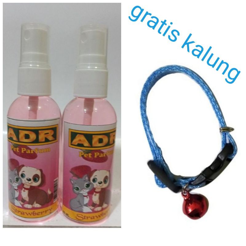 Parfum Strawberry 60ml Gratis Kalung Polos Kucing Murah