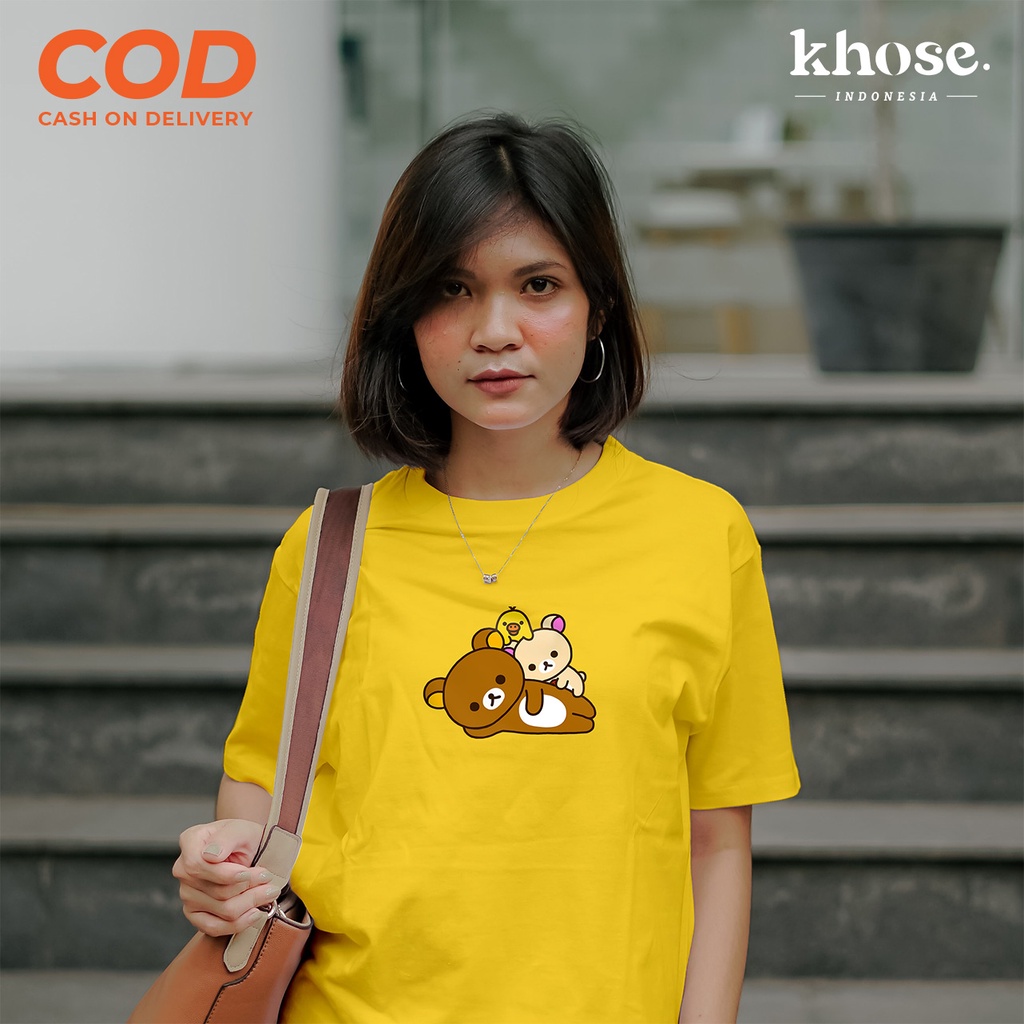 KHOSE Kaos Sablon Digtial Gudetama Noodle KODE S-09 / Kaos Murah Cantik / Kaos Keren Oversize