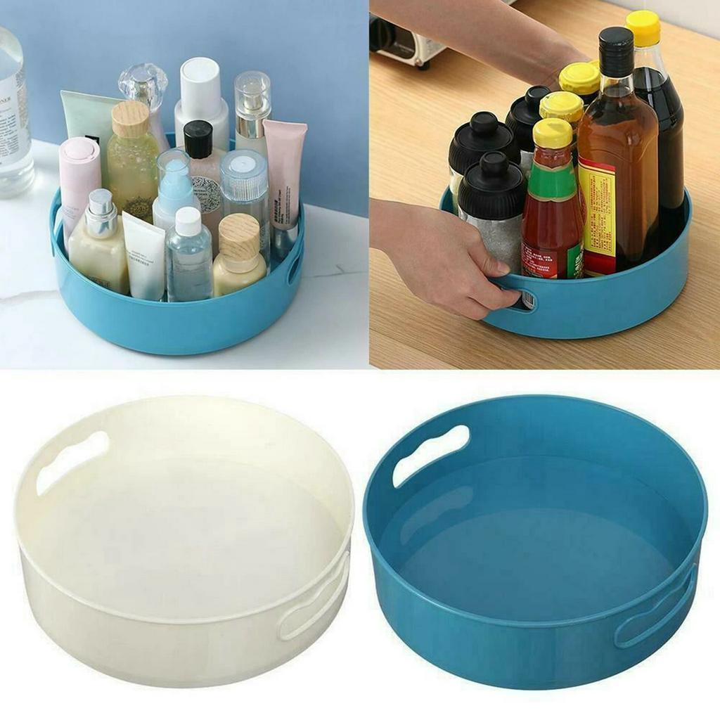 Nampan Putar Multifungsi Tempat Bumbu Makanan Snack Rak Non Slip Kosmetik organizer Hemat Tempat Aneka Organizer360° Rotating Kitchen Storage Box/Kotak Penyimpanan Dapur Putar