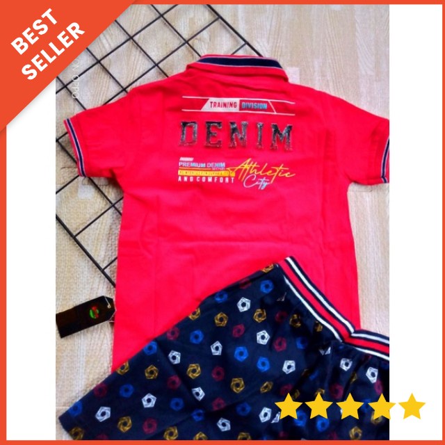 SETELAN ANAK COWOK GUGO KERAH USIA 1-3 TAHUN SIZE 1-3 / SETELAN GUGO KIDS KERAH CELANA KATUN