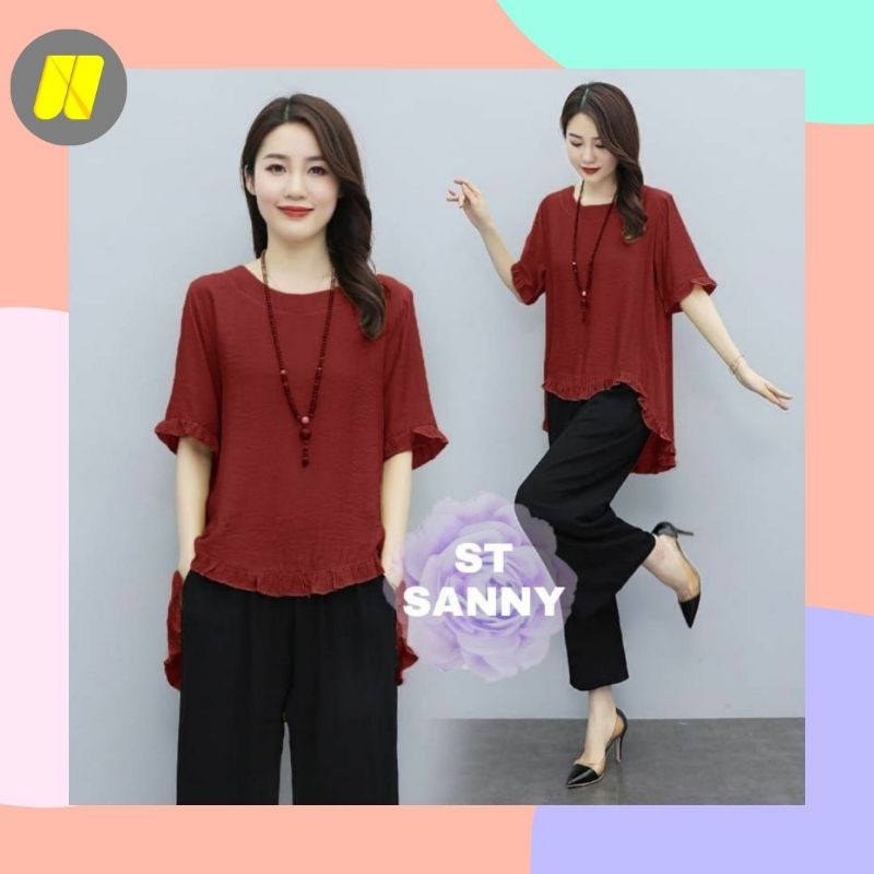 Setelan Baju Celana Kulot Wanita Remaja Baju Blouse Korean Style Celana Kulot Korean Style Kekinian