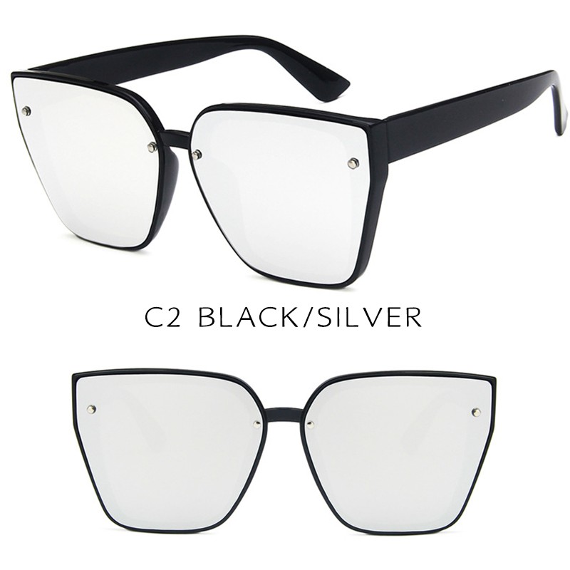 (YUZHU) Bayar di Tempat Korean Design Retro Square Kacamata Hitam Wanita/Pria Trendy Sunglasses Women/Men