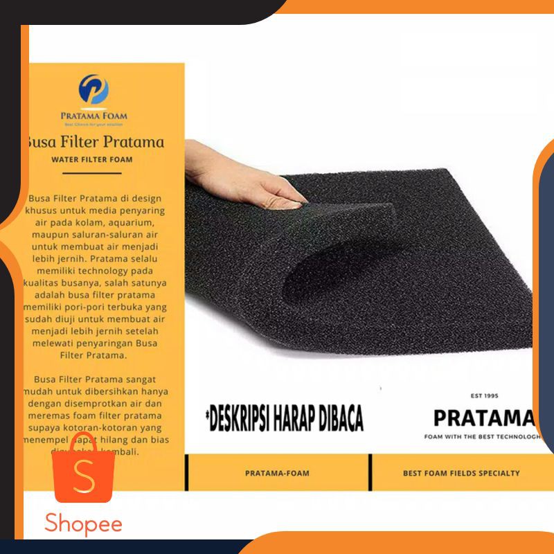 Murah Biofil Spon Hitam Pratama 50x50x3 Cm Mantul Shopee Indonesia