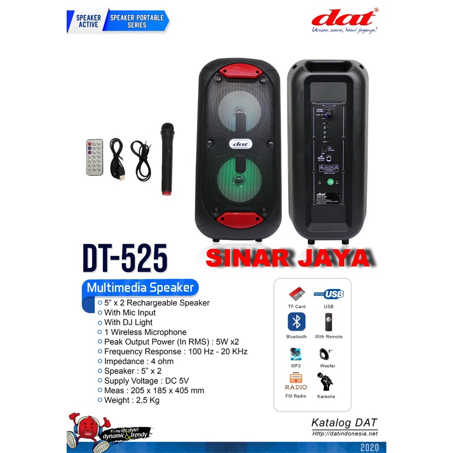 DAT Speaker Portable Mikrofon Karaoke DT-525