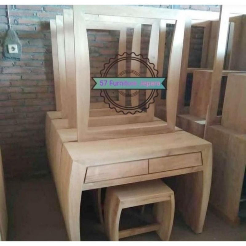 Meja Rias Minimalis Jati 2 Laci - Tolet Meja Rias Jati Mentahan