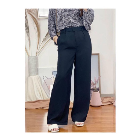 Prologue black wide leg palazzo trouser-7