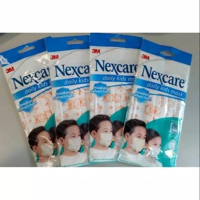 [1 KOTAK isi 24 Masker ] Masker NEXCARE 3 ply Daily Earloop, Hijab, Headloop, Anak / kids 3ply 3M Medis Surgical Mask Kesehatan