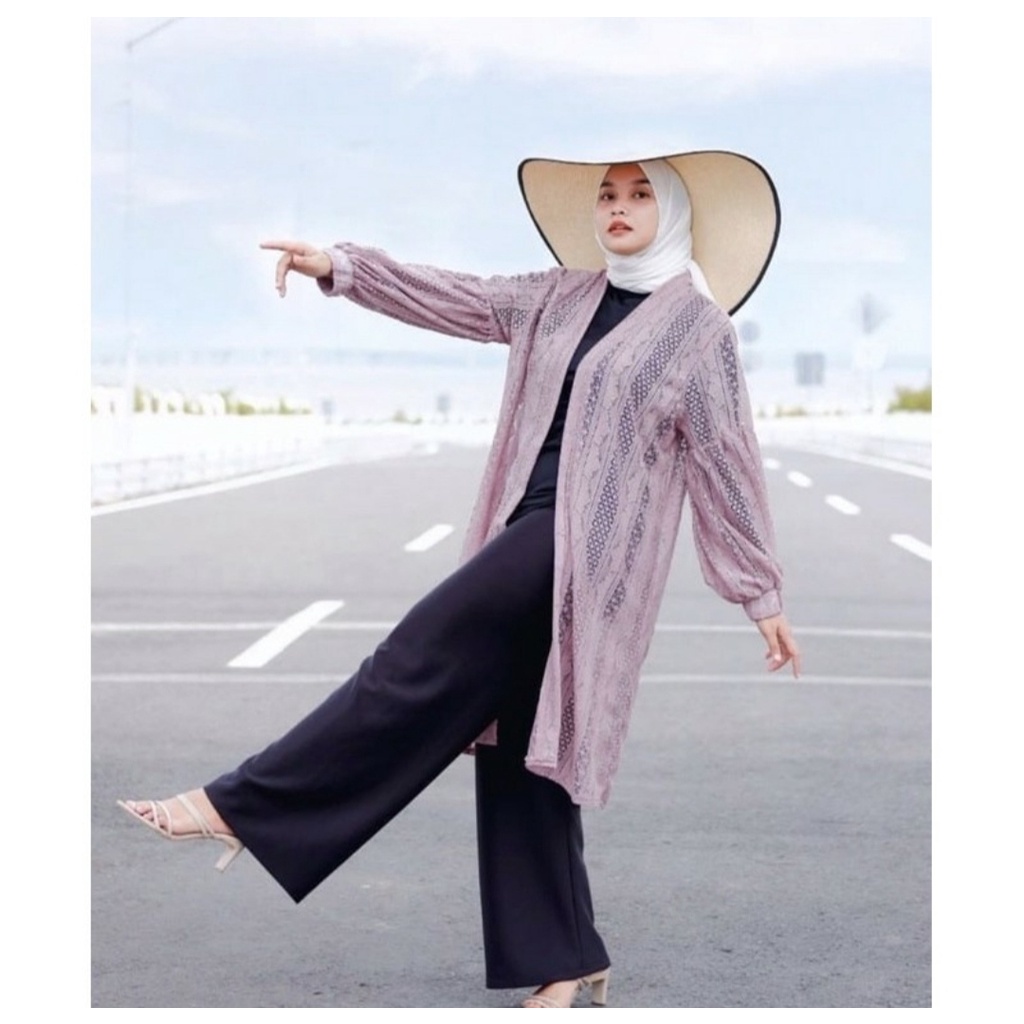 Jasmin Long Outer Cardigan Lace/ busana pantai/pakaian buat kondangan