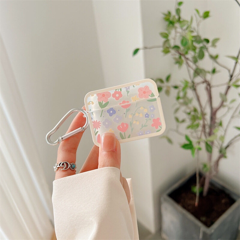 Case Silikon Motif Bunga Dengan Gantungan Kunci Untuk airpods pro 12 3 Generation