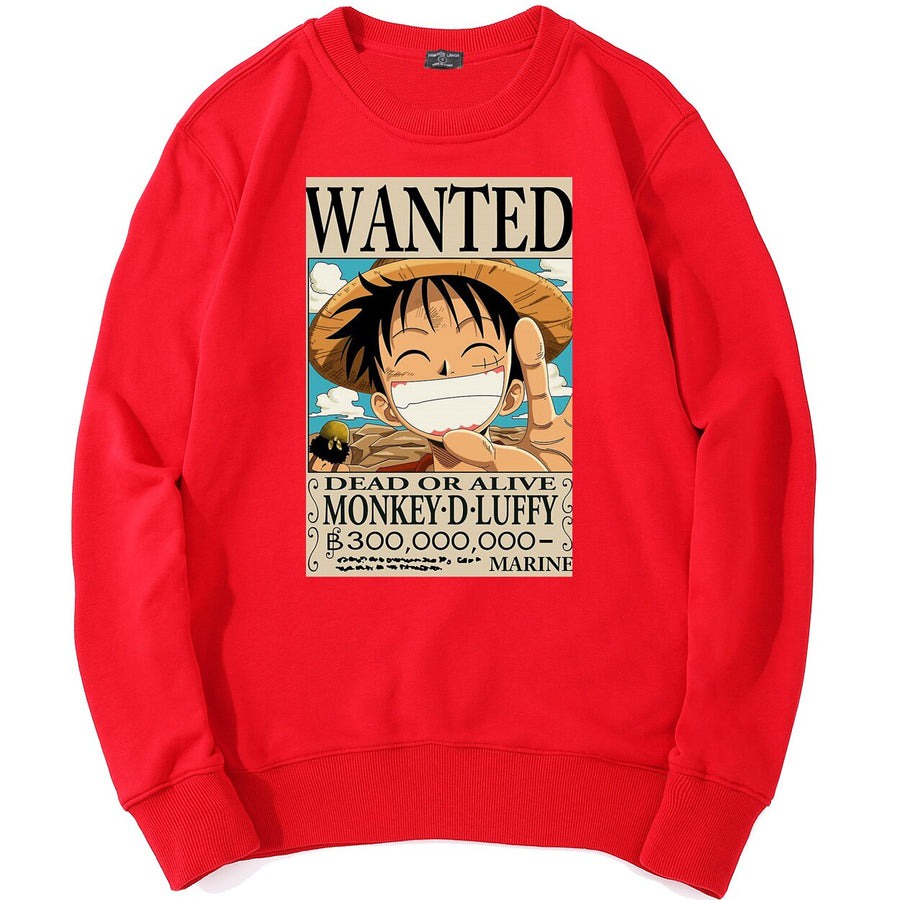 WANTED Sweatshirt Basic Anime || Sweater Crewneck || Sweater Crewneck WANTED One Piece ( Pria &amp; Wanita )