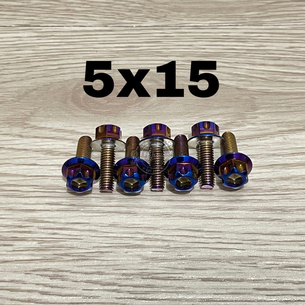 Baut probolt 5x15 blue new model drat 8 panjang 1.5cm ori thailand