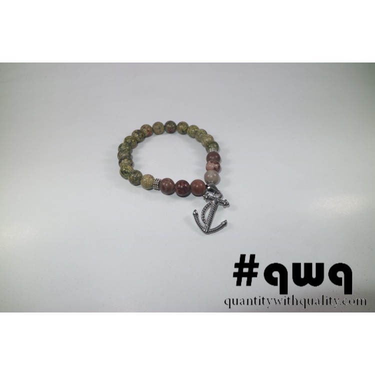 #qwq gelang tangan unisex Jasper Jangkar anchor gaya jalan korea