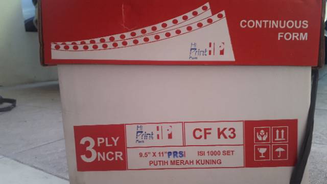 

CONTINUOUS FORM 9.5 X 11/2 3 PLY PRS HI PRINT (ISI 2000 SHEETS) - Ukuran dibagi 2 RJ4