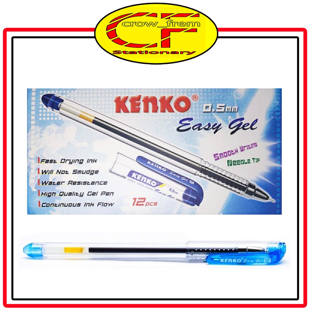 

Pulpen Easy Gel KENKO 1 Lusin Biru