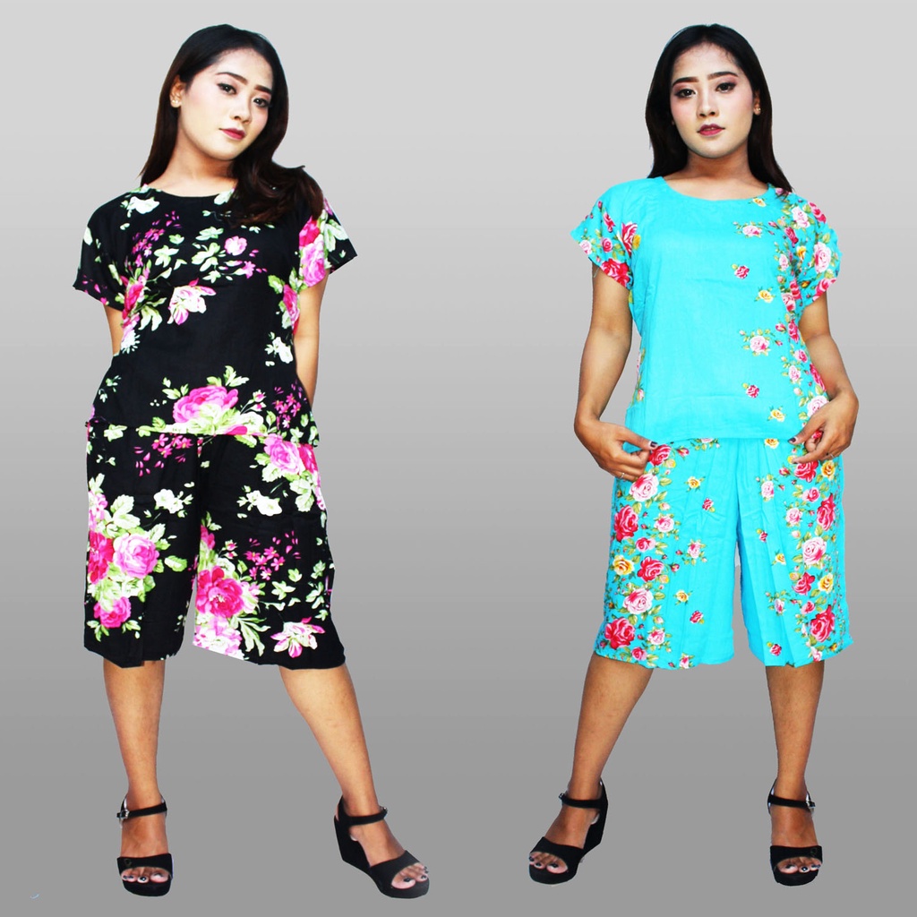 SETELAN PENDEK KULOT BALI / PIYAMA / BABYDOLL / BAJU TIDUR (pilih motif)