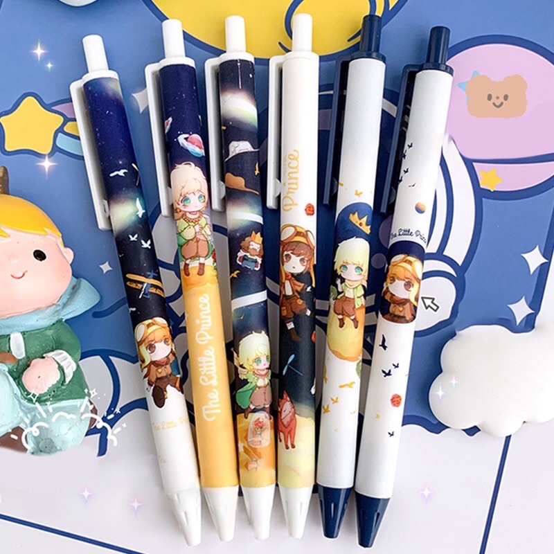 The Little Prince 1 PCS Pen Gel Retractable Black Ink Fancy Cute Rabbit Pretty Korean Style Japanese Kawaii Cartoon For Student - Pulpen Mekanik Tinta Hitam Lucu Unik Imut Karakter Kartun Cantik Gaya Korea Jepang Minimalis Lovely Untuk Pelajar Aesthetic-1