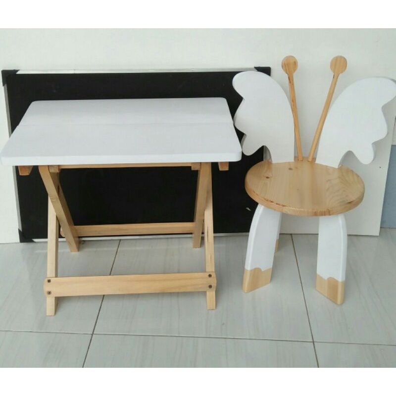 Set meja belajar kupu meja belajar anak Tk