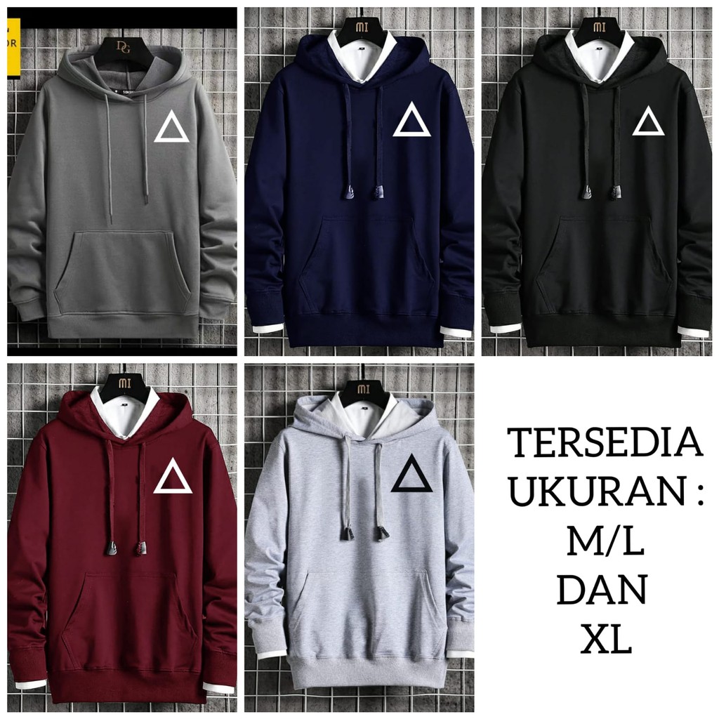 BISA COD / ALIPIO781 - SQUIDGAME TRIANGLE / netflix / korea / new hot list / game / triangle / square / circle / hoodie pria / hoodie cowok / hodie