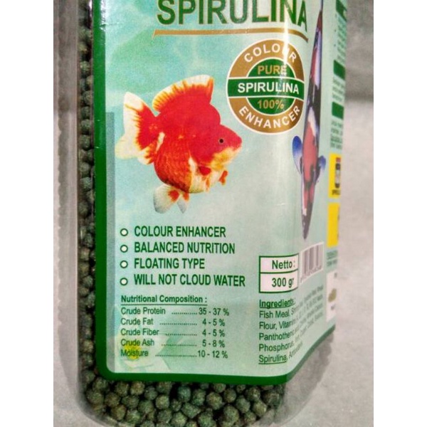 Makanan ikan koi koki AKARI AA SPIRULINA 300GR