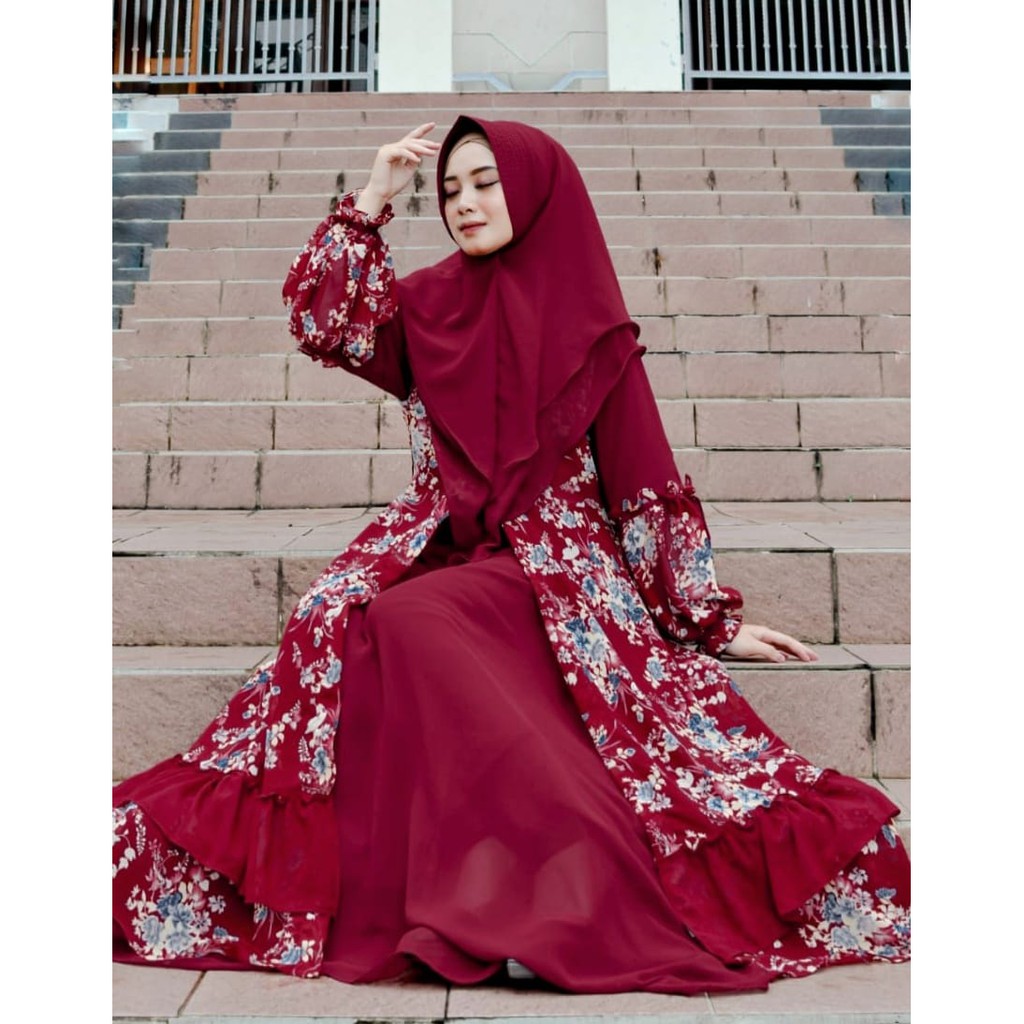 Gamis ceruty set syari 3in1 premium ceruti bukan bermerks armani