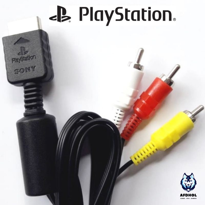 KABEL CABLE AV RCA VIDEO KE TV PS1 PS 1 PS ONE PS2 PS 2 PS3 PS 3 SONY PLAYSTATION ORIGINAL PABRIK OP