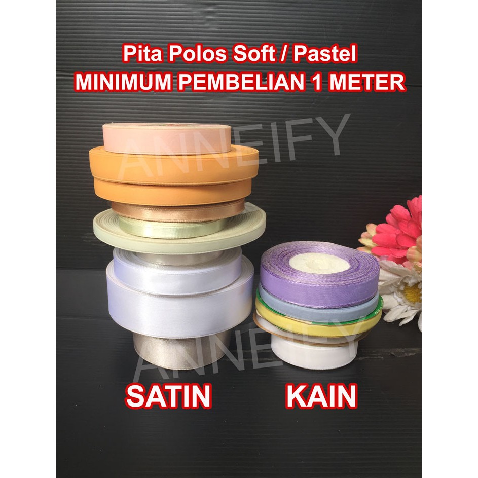 

[ECER METERAN] Pita Kain Satin Polos Pastel PutihKrem Dekorasi Planner Jurnal Kecil Lebar Kado Bunga