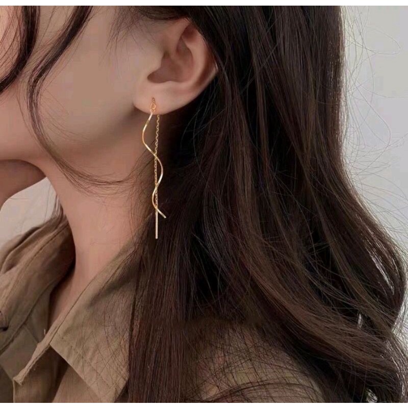 Anting Korea / Anting Panjang Titanium (Anti Karat) (Anti Hitam)