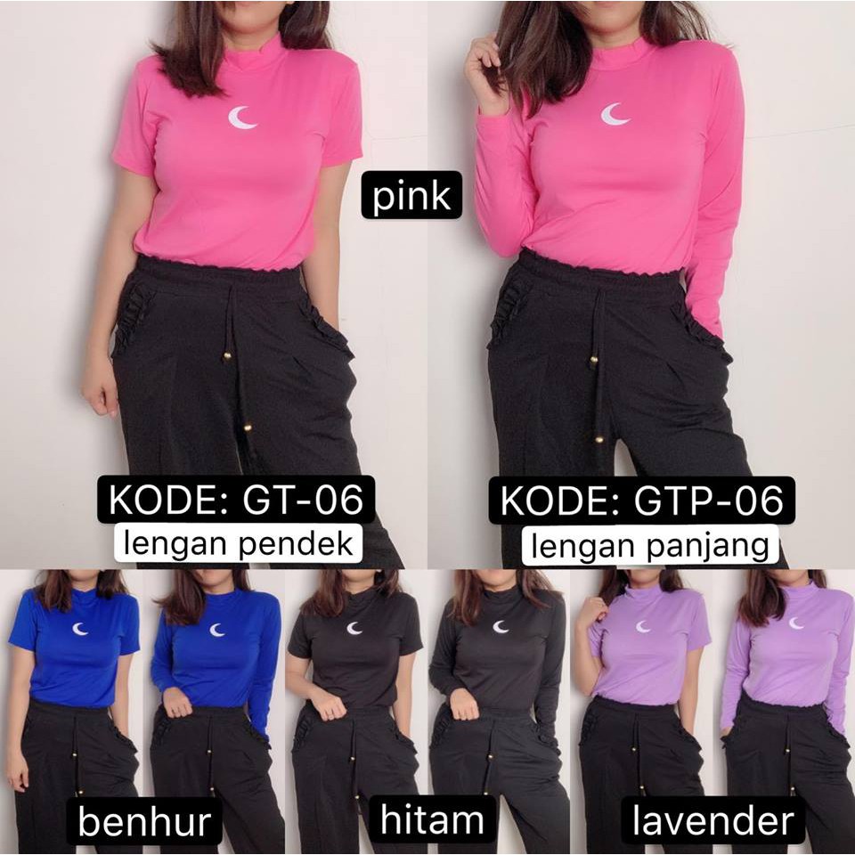 MAJOMER | TURTLENECK BULAN SABIT - KAOS LEHER TINGGI SPANDEK - TEE - TOP GT-06 GTP-06 | Shopee ...