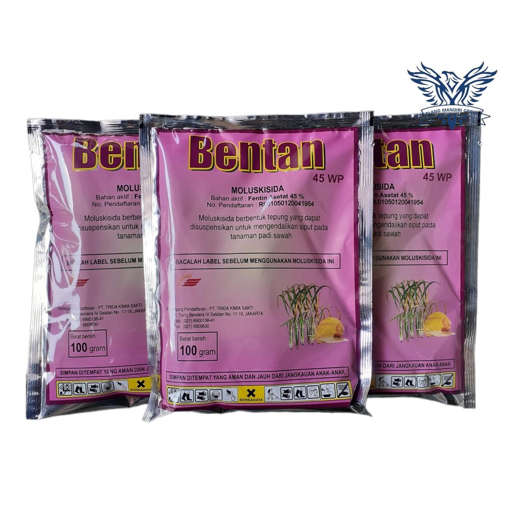 BENTAN 45 WP 100 GRAM KEMASAN  PABRIK MOLUSKISIDA RACUN SIPUT KEONG 100% Original