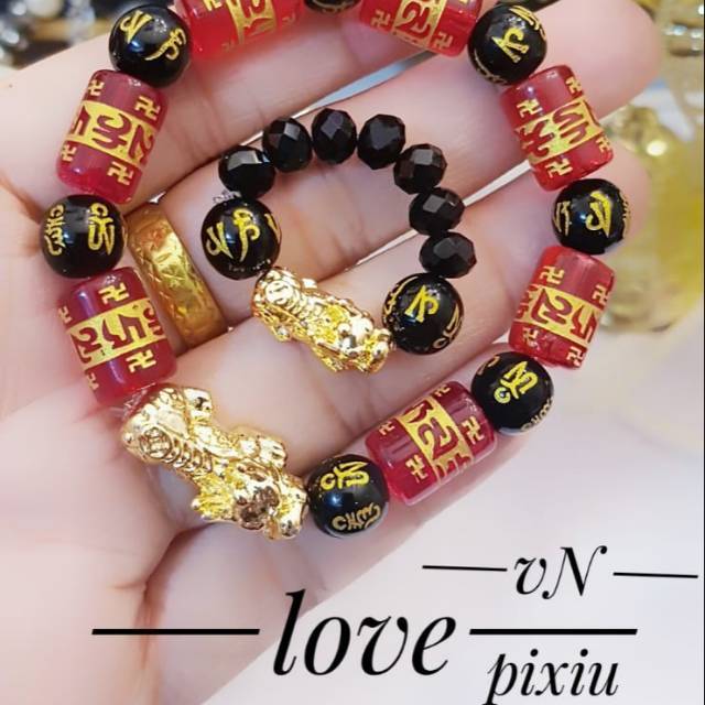 xuping gelang cincin pixiu merah lapis emas 24k 2827