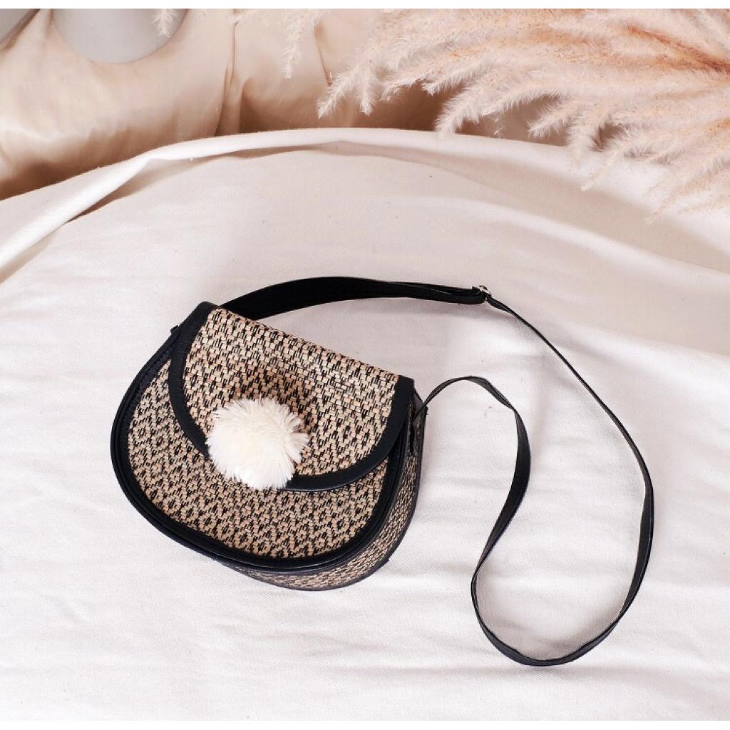 EGON BAG - ETNIK BAG WHITE POM