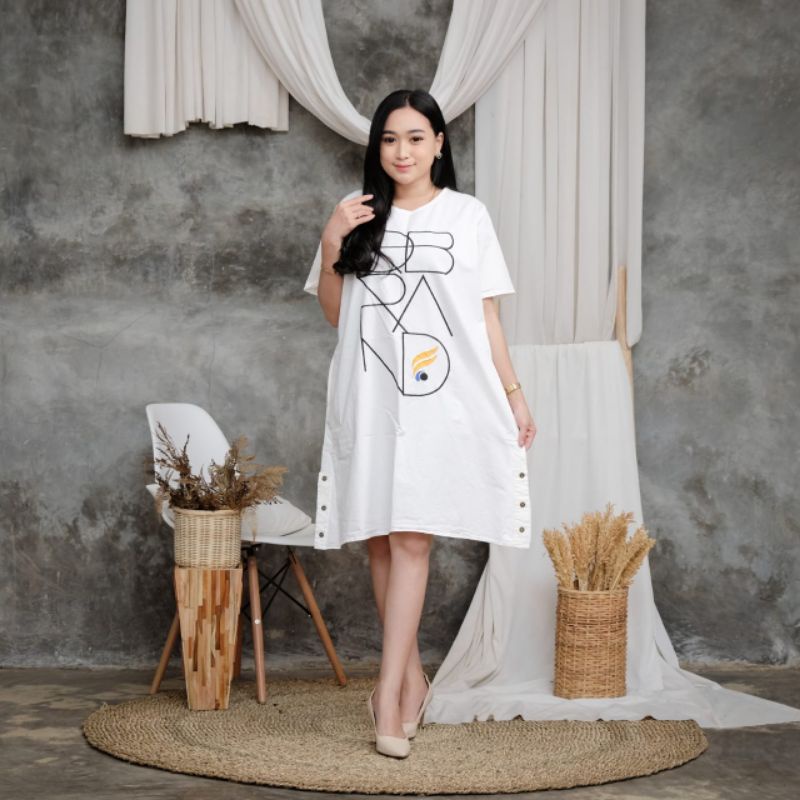 Dress Midi Wanita Jumbo Terbaru | Dress Jeans Wanita Kekinian