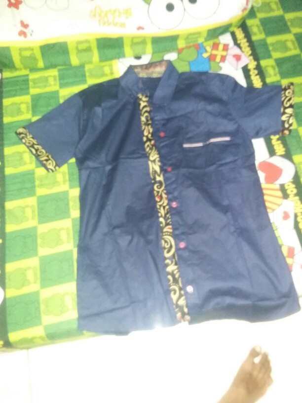 Kemeja Pria Asgard Slim Fit Lengan Pendek Kombinasi Batik / Kemeja Kerja / Kemeja Formal Casual