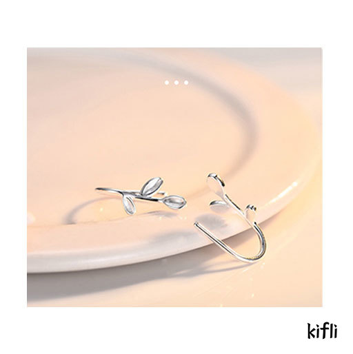 Anting Tusuk,Silver 952 Wanita,Desain Daun Kecil Simple,Untuk Hadiah