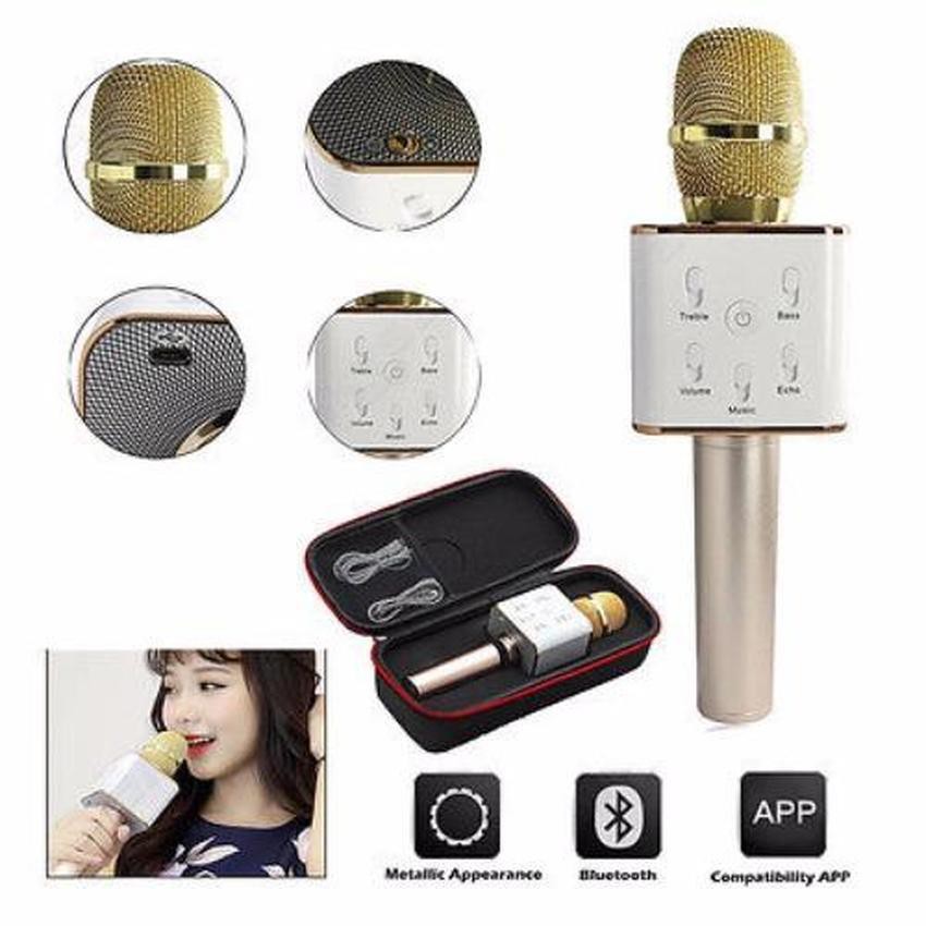 Mic Bluetooth Wireless Q7 - Portable Microphone Karaoke Android - aksesoris hp
