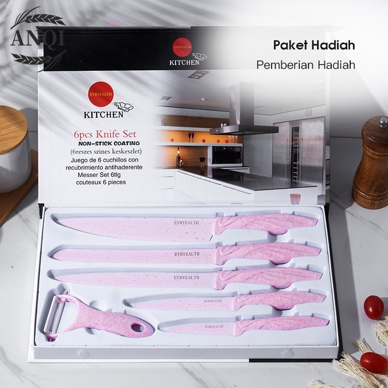 ANQI 1888 Pisau Dapur Set isi 6pcs/Kitchen Knife Set Pisau Daging Premium VS-1851