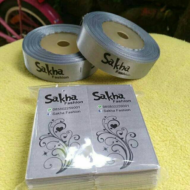 

Label baju label hijab label jilbab cetak labelSATIN label sablon murah kode 04 FREE DESIGN