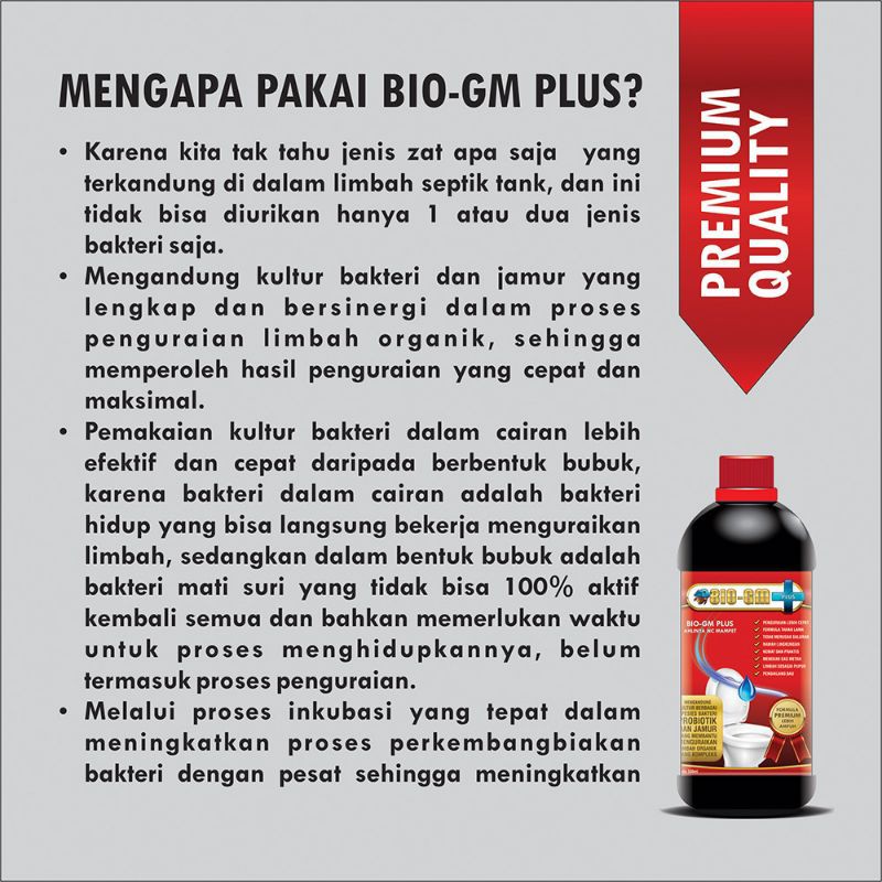 BIO GM PLUS Ampuh Mengatasi WC / Septic Tank Mampet 500ml