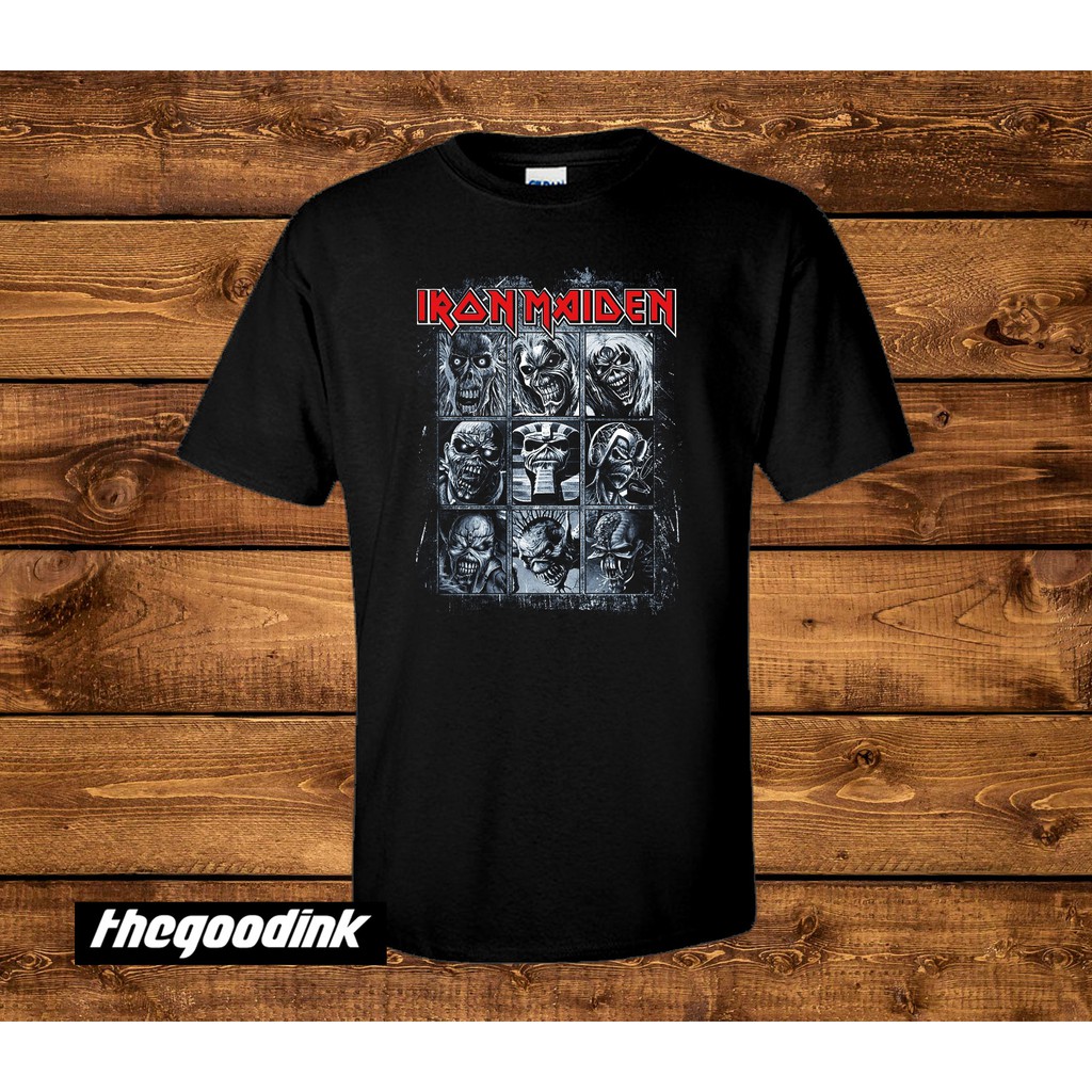 Kaos Iron Maiden - Eddie Hitam - Original Gildan T-shirt DTG Print