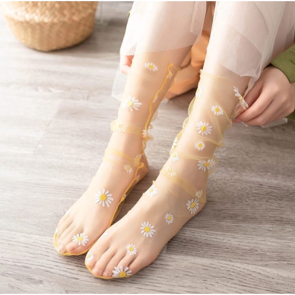 Kaos Kaki Transparant Tulle Socks Tile Sock - Gwynne88