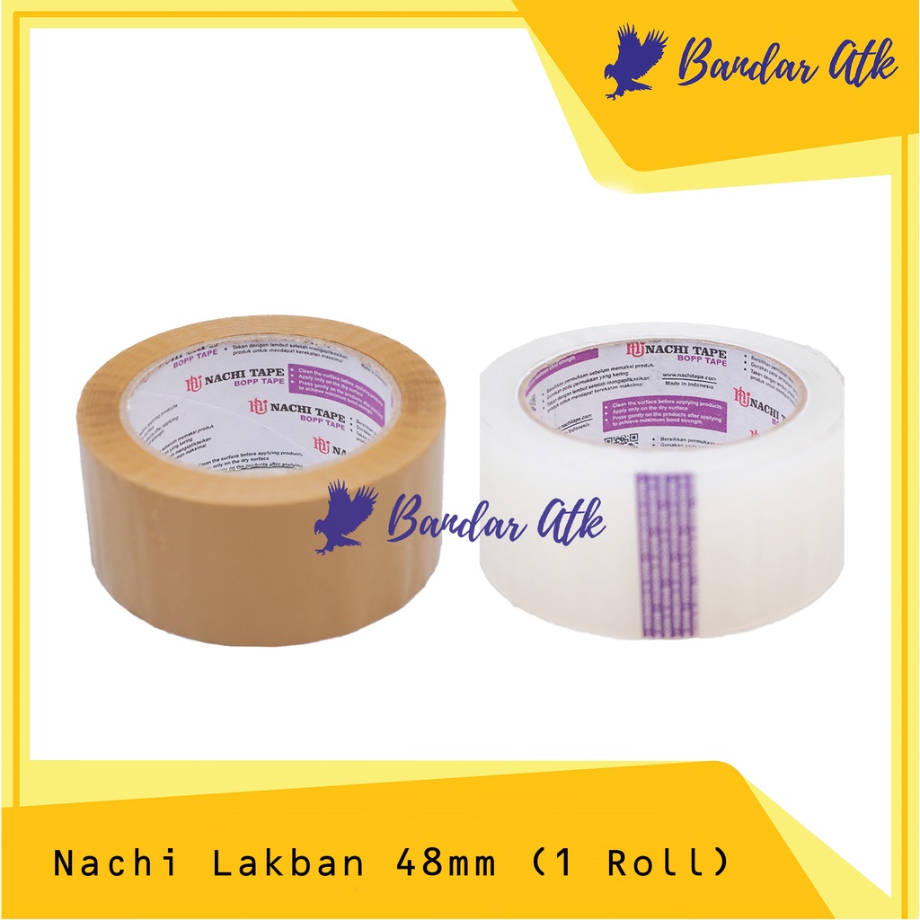 

Lakban OPP Bening dan Coklat NACHI 2 Inch 48mm [1 ROLL]